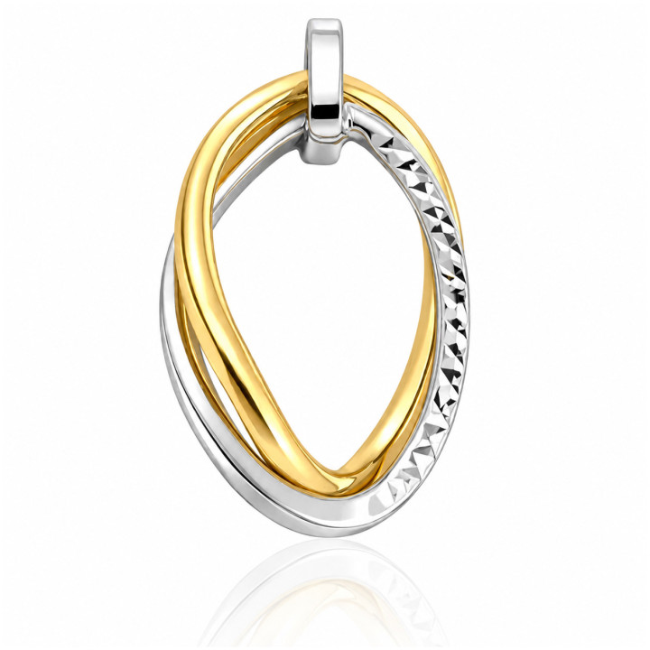 Wisiorek złoto 585 z białym złotem diamentowany