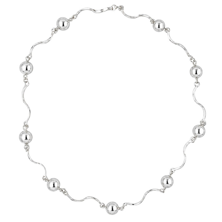 Srebrna kolia 50 cm z kulami srebro 925