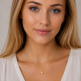 Pozłacany naszyjnik kropla łezka srebro 925