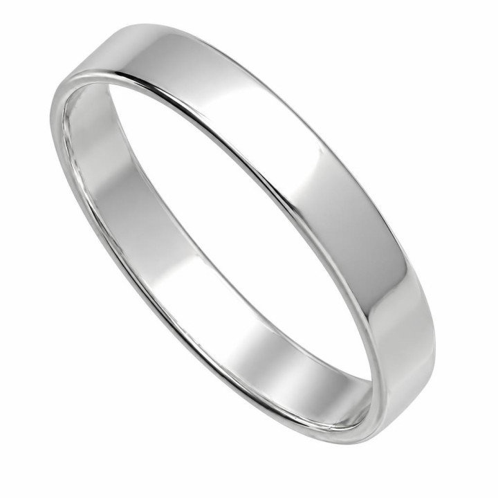 Obrączka srebrna płaska 4mm ze srebra 925