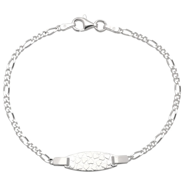 Bransoletka dziecięca srebrna figaro z blaszką 17cm 925 dzień dziecka KOMUNIA