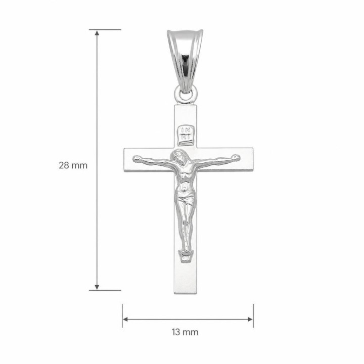 Srebrny krzyżyk i łańcuszek pancerka 45 cm