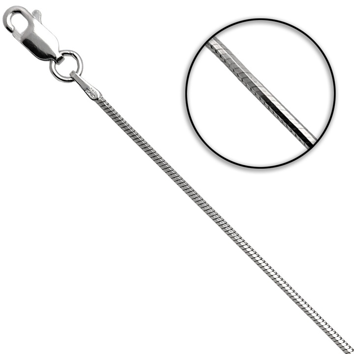Łańcuszek srebrny żmijka linka 50cm 1.2mm 925