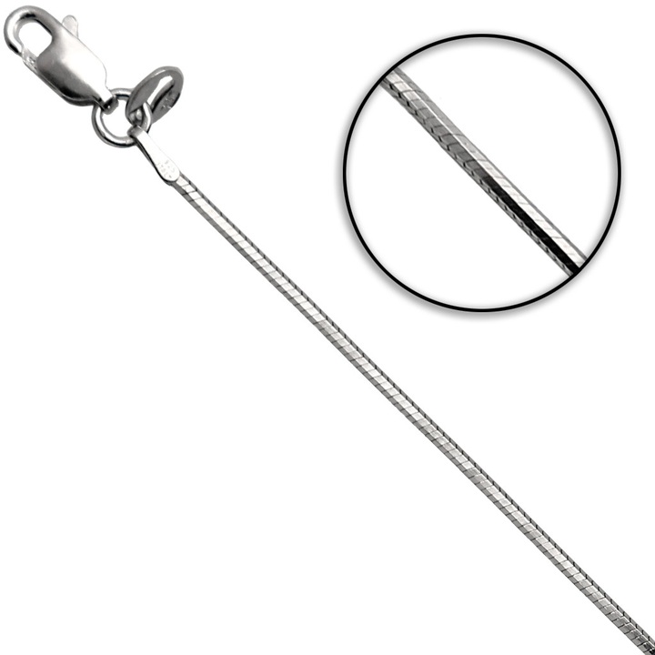 Łańcuszek srebrny żmijka linka 40cm 1.3mm 925