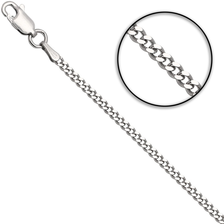 Łańcuszek srebrny pancerka 50cm 2.1mm 925