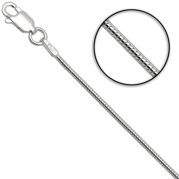 Łańcuszek srebrny żmijka linka 45cm 1.3mm 925