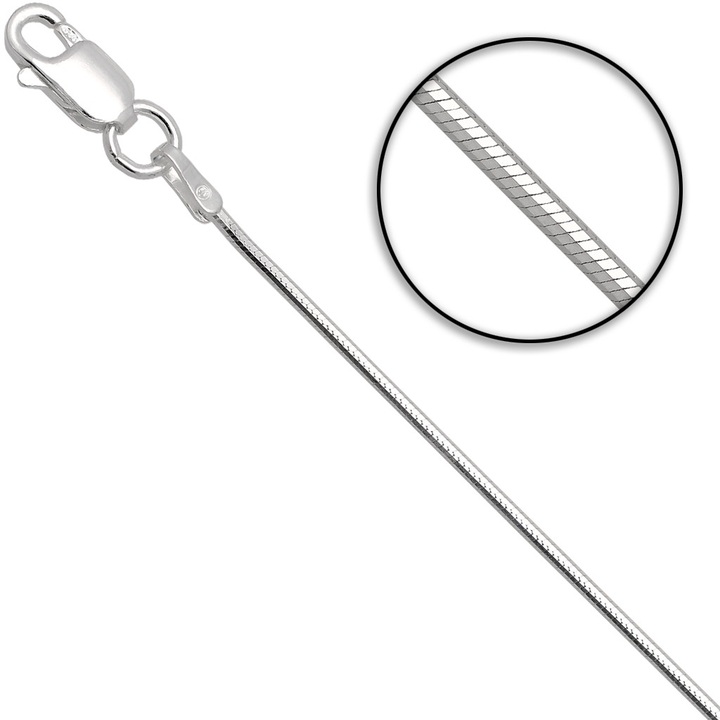 Łańcuszek srebrny żmijka linka 70cm 0.9mm 925