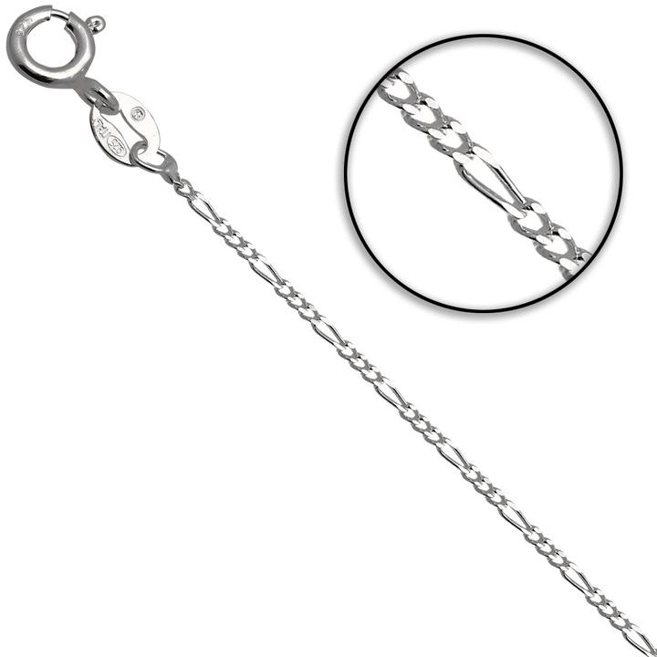 Łańcuszek srebrny figaro 45cm 1.2mm 925