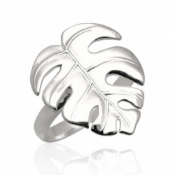 Pierścionek srebrny liść...