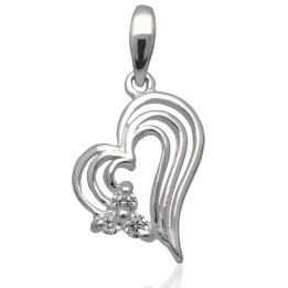 Wisiorek srebrny z cyrkoniami serce crystal 925