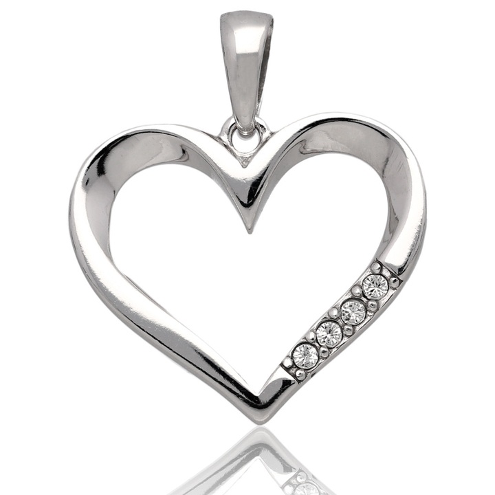 Wisiorek srebrny z cyrkoniami serce crystal 925