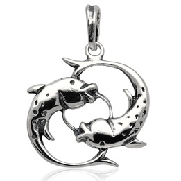 Wisiorek srebrny znak zodiaku ryby pr.925