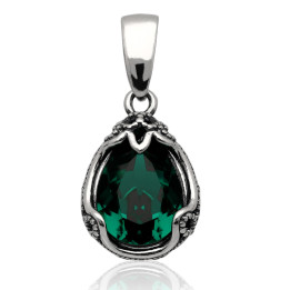 Wisiorek srebrny swarovski zielony srebro pr.925