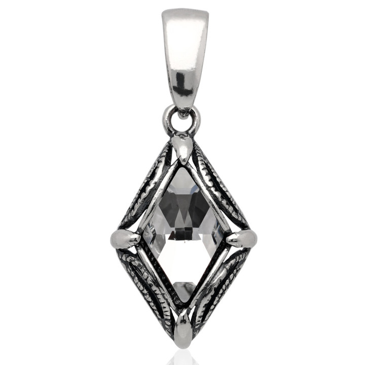 Wisiorek srebrny swarovski romb crystal pr.925