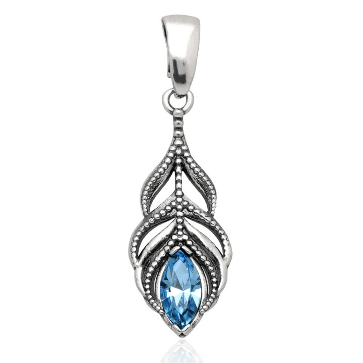 Wisiorek srebrny swarovski turkusowy pr.925