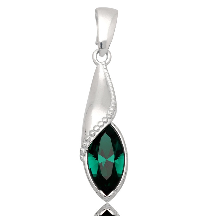 Wisiorek srebrny swarovski zielony srebro pr.925
