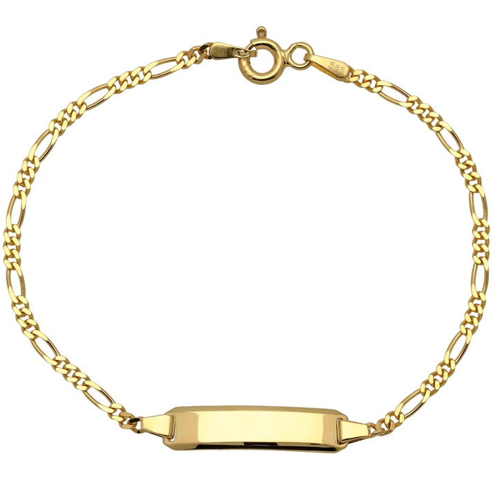 Bransoletka złota figaro z blaszką 16cm złoto 585