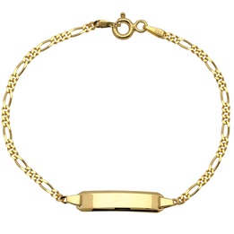 Bransoletka złota figaro z blaszką 17cm złoto 585
