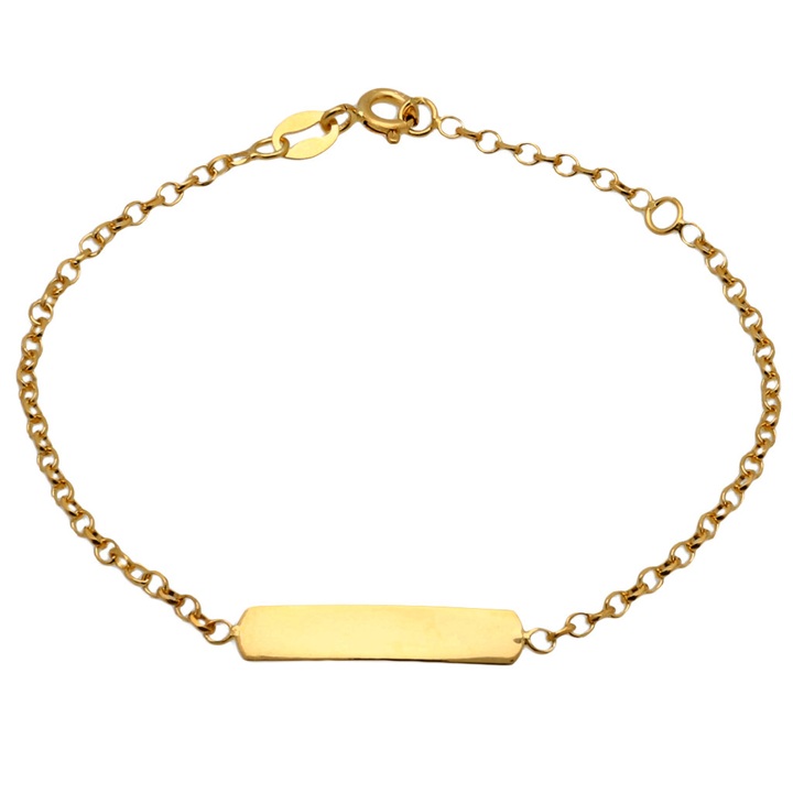 Bransoletka złota rolo z blaszką 14-17cm 585