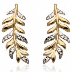 Kolczyki złote liść paproci...