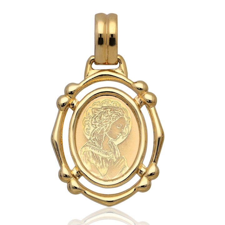 Medalik złoty Madonna owal złoto pr.585
