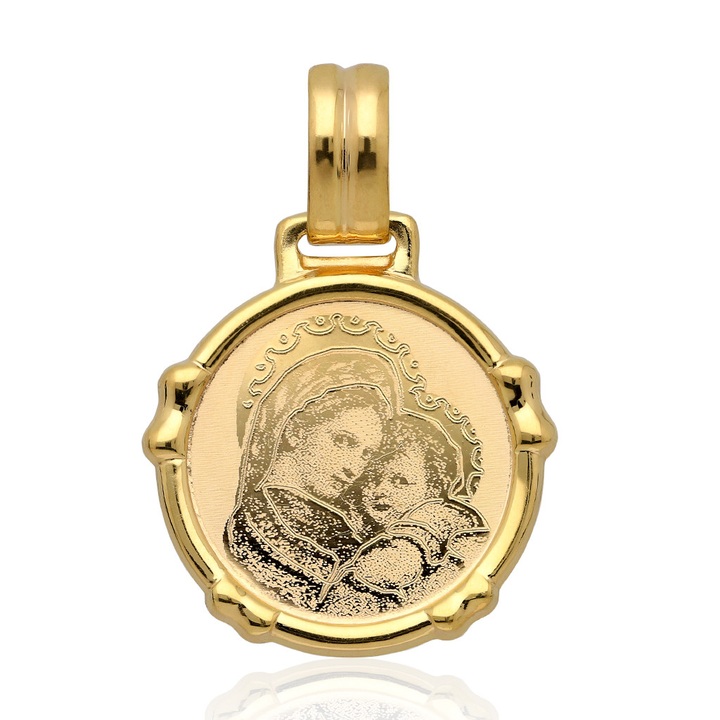 Medalik złoty Madonna z dzieciątkiem pr.585