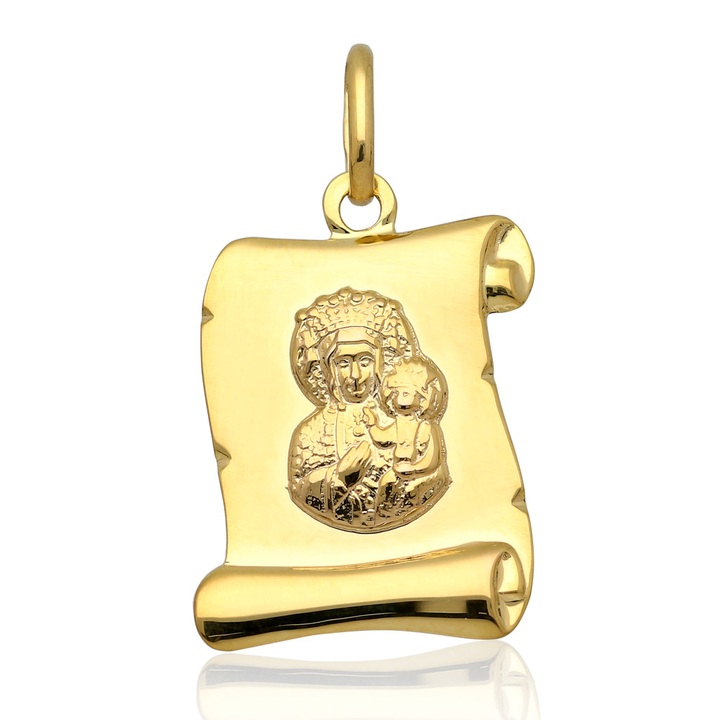 Medalik złoty M.B.Częstochowska papirus 585