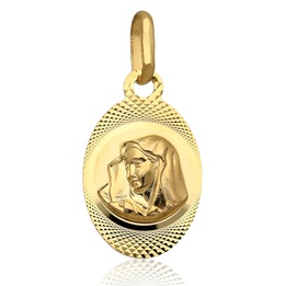 Medalik złoty Madonna owal złoto pr.585