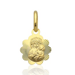 Medalik złoty M.B.Częstochowska kwiatek 585