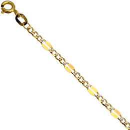 Łańcuszek figaro z białym złotem 585 55cm 3.1mm