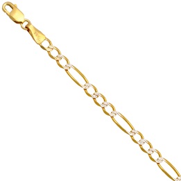 Łańcuszek złoty figaro 55cm 3.4mm rodowane złoto pr.585