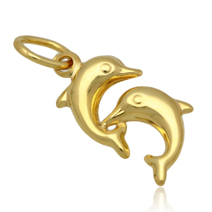 Wisiorek złoty delfinki złoto pr.585
