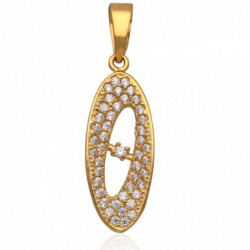 Wisiorek złoty z cyrkoniami...