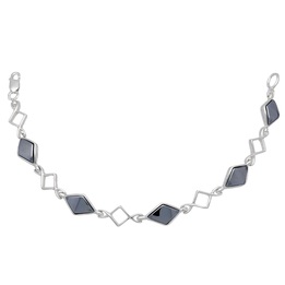 Bransoletka srebrna 20cm z krzemem srebro 925