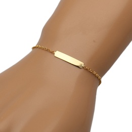 Bransoletka złota rolo z blaszką 14-17cm 585