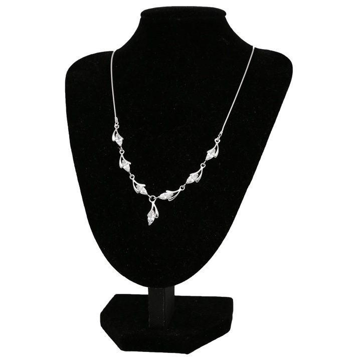 Naszyjnik srebrny z cyrkoniami crystal 925