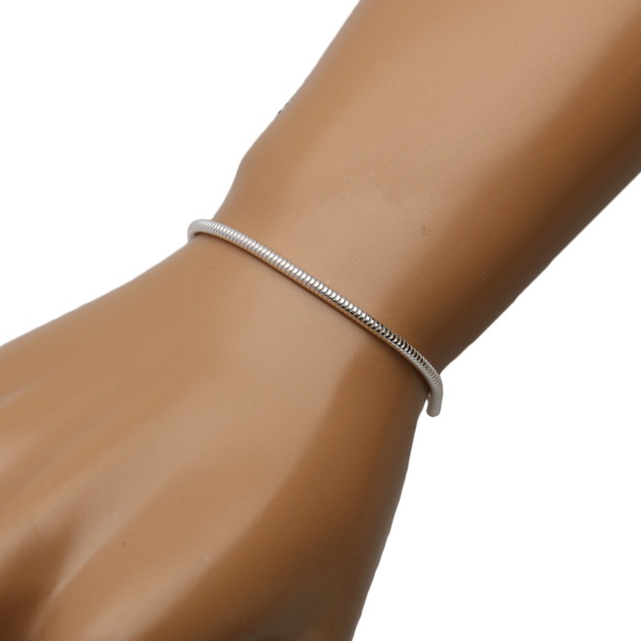 Bransoletka srebrna DAMSKA ŻMIJKA GRUBA linka okrągła 19cm 2.4mm 925